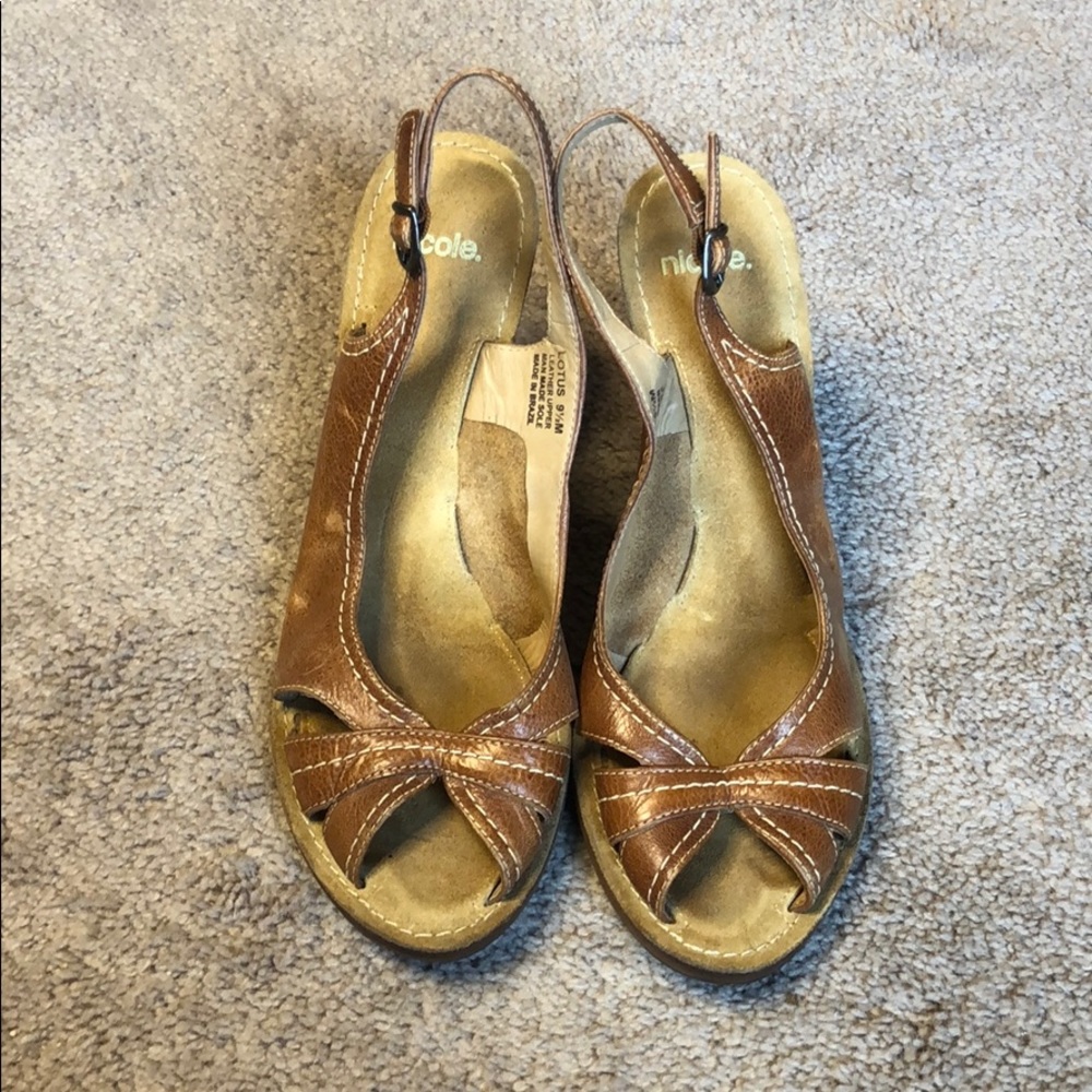 Tan Leather Wedges